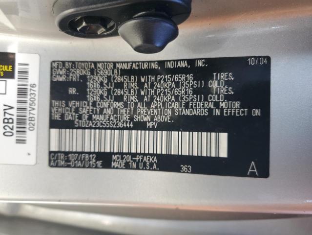 Photo 11 VIN: 5TDZA23C55S236444 - TOYOTA SIENNA CE 