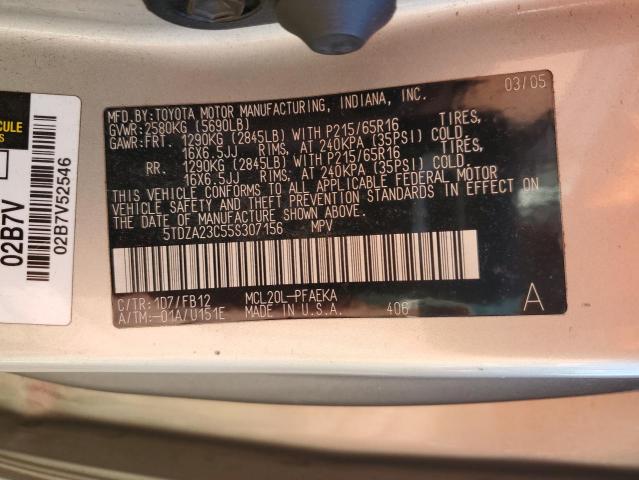 Photo 12 VIN: 5TDZA23C55S307156 - TOYOTA SIENNA CE 