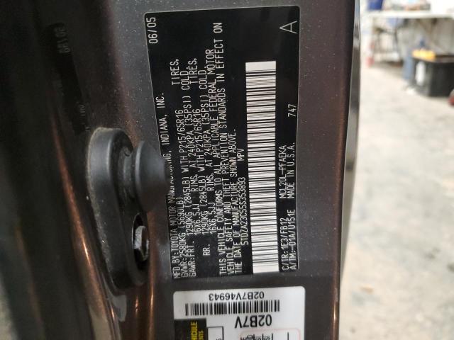 Photo 12 VIN: 5TDZA23C55S353893 - TOYOTA SIENNA CE 