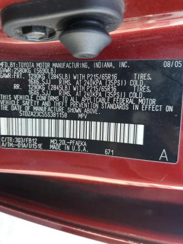 Photo 12 VIN: 5TDZA23C55S381158 - TOYOTA SIENNA CE 