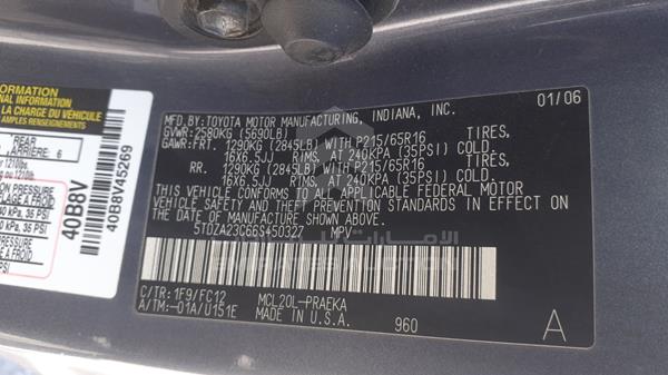 Photo 3 VIN: 5TDZA23C66S450327 - TOYOTA SIENNA 