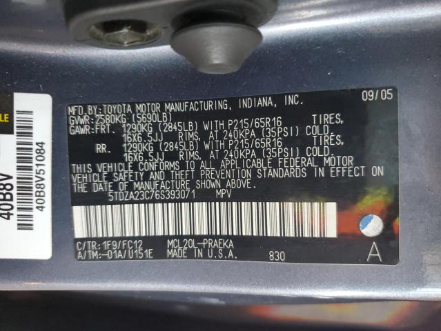 Photo 12 VIN: 5TDZA23C76S393071 - TOYOTA SIENNA CE 