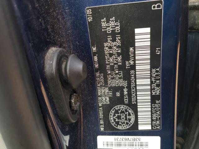 Photo 12 VIN: 5TDZA23C76S404439 - TOYOTA SIENNA CE 