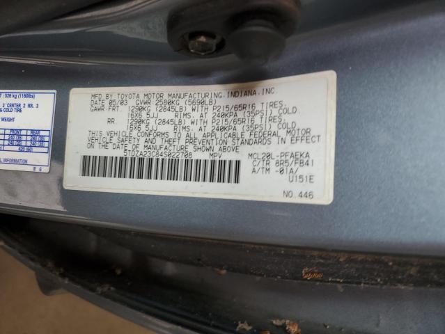 Photo 13 VIN: 5TDZA23C84S022708 - TOYOTA SIENNA 