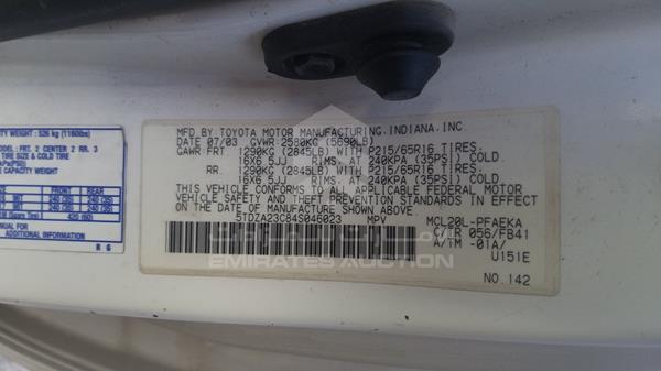 Photo 3 VIN: 5TDZA23C84S046023 - TOYOTA SIENNA 