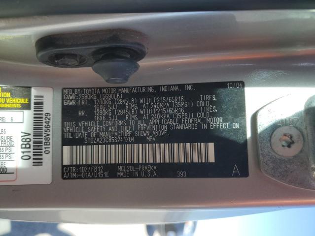 Photo 12 VIN: 5TDZA23C85S241704 - TOYOTA SIENNA CE 