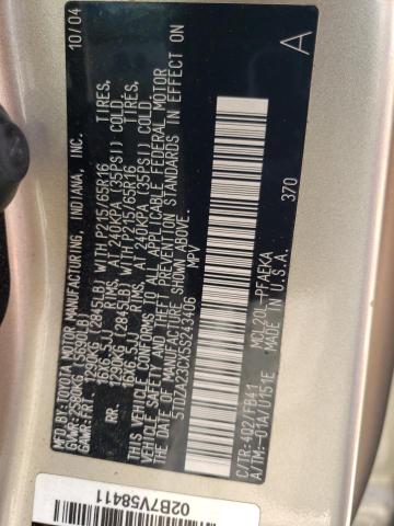 Photo 11 VIN: 5TDZA23CX5S243406 - TOYOTA SIENNA CE 