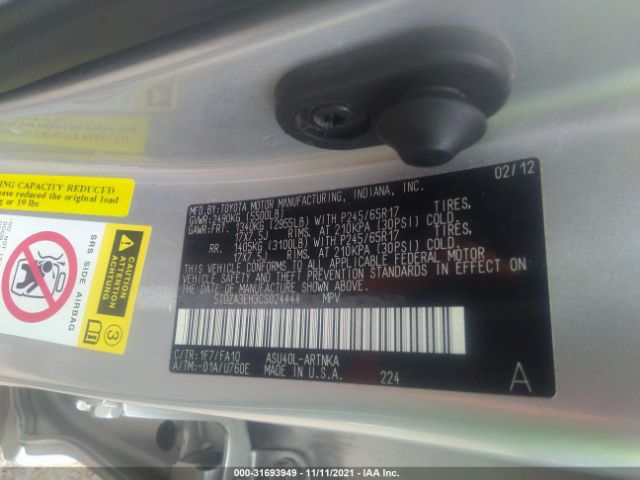 Photo 8 VIN: 5TDZA3EH3CS024444 - TOYOTA HIGHLANDER 