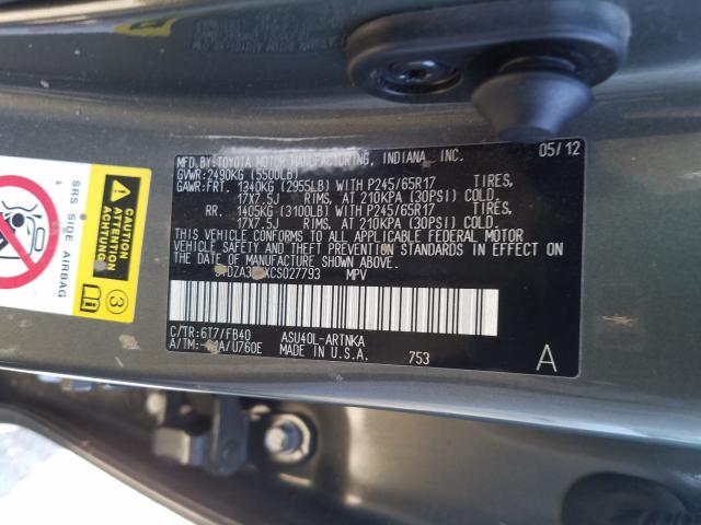 Photo 9 VIN: 5TDZA3EHXCS027793 - TOYOTA HIGHLANDER 