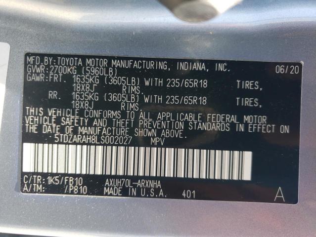 Photo 12 VIN: 5TDZARAH8LS002027 - TOYOTA HIGHLANDER 