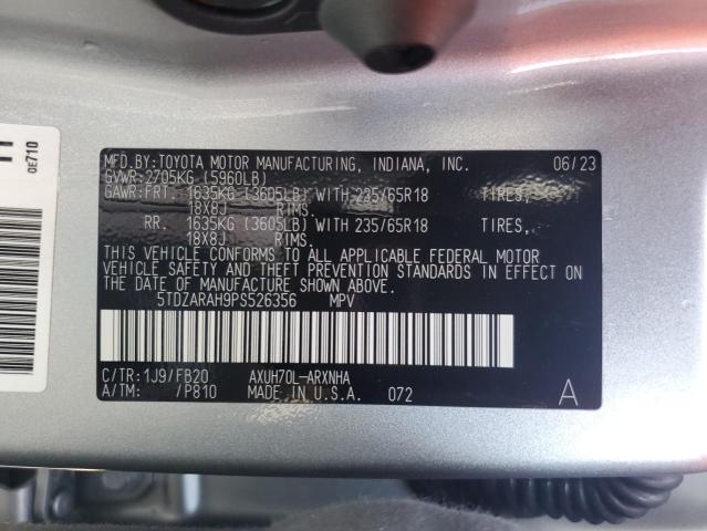 Photo 13 VIN: 5TDZARAH9PS526356 - TOYOTA HIGHLANDER 