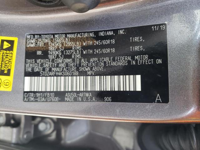 Photo 13 VIN: 5TDZARFH4KS060188 - TOYOTA HIGHLANDER 