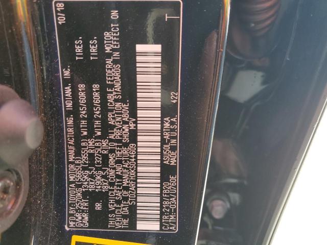 Photo 12 VIN: 5TDZARFHXKS044609 - TOYOTA HIGHLANDER 