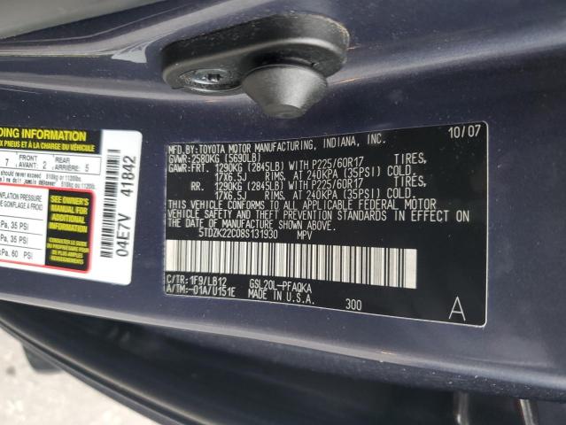 Photo 12 VIN: 5TDZK22C08S131930 - TOYOTA SIENNA XLE 