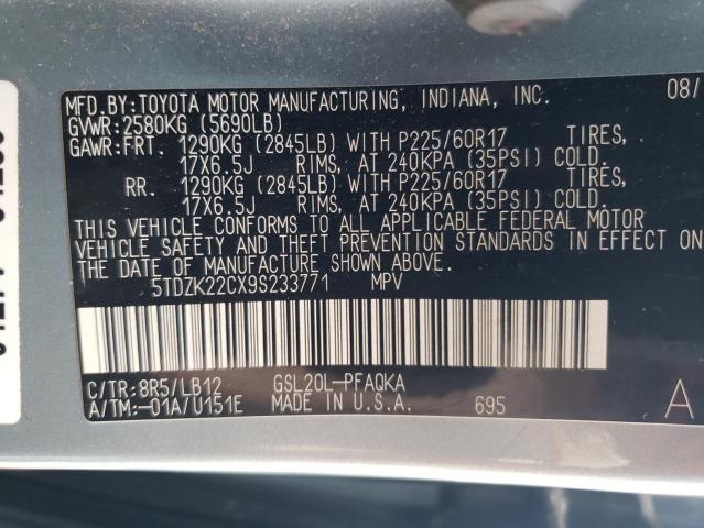 Photo 13 VIN: 5TDZK22CX9S233771 - TOYOTA SIENNA XLE 