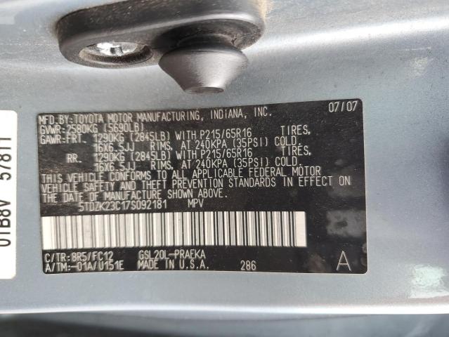 Photo 12 VIN: 5TDZK23C17S092181 - TOYOTA SIENNA CE 