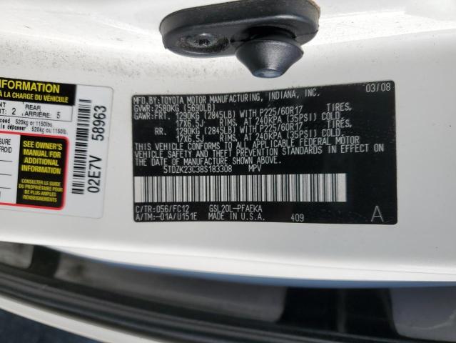 Photo 12 VIN: 5TDZK23C38S183308 - TOYOTA SIENNA CE 