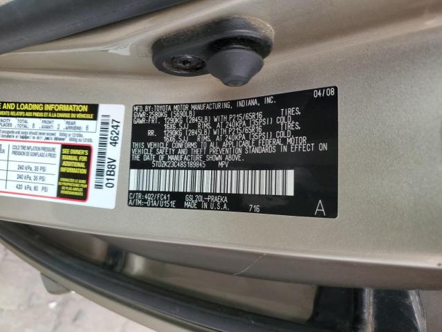 Photo 12 VIN: 5TDZK23C48S189845 - TOYOTA SIENNA CE 