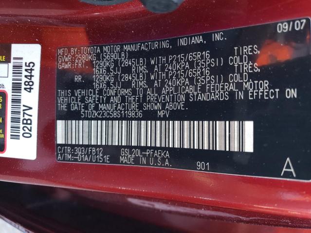 Photo 13 VIN: 5TDZK23C58S119836 - TOYOTA SIENNA CE 