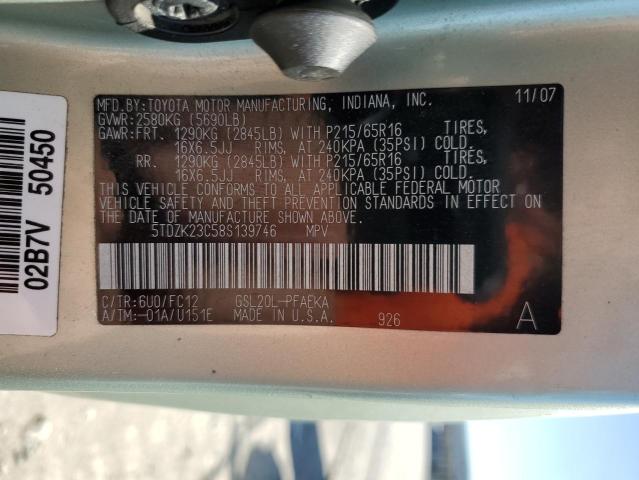 Photo 12 VIN: 5TDZK23C58S139746 - TOYOTA SIENNA CE 