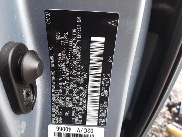 Photo 12 VIN: 5TDZK23C77S020756 - TOYOTA SIENNA CE 