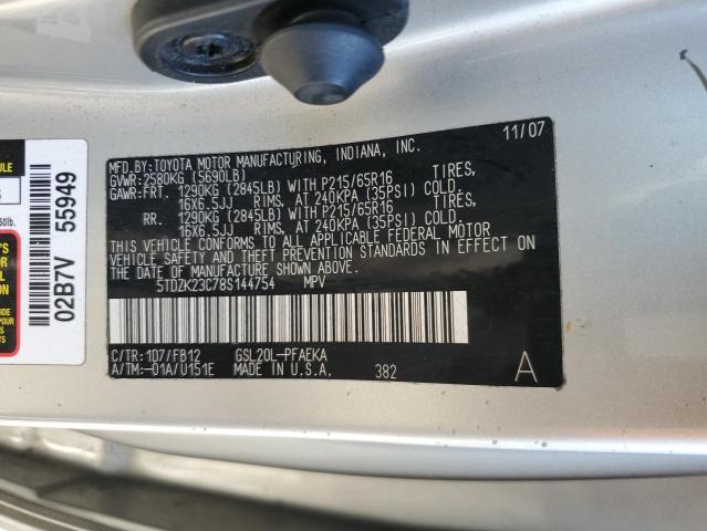 Photo 12 VIN: 5TDZK23C78S144754 - TOYOTA SIENNA CE 