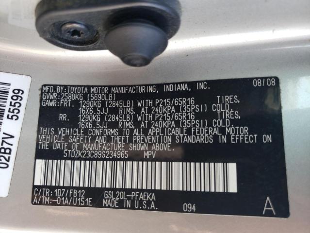 Photo 12 VIN: 5TDZK23C89S234965 - TOYOTA SIENNA CE 