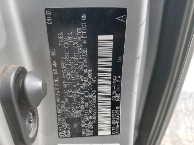 Photo 13 VIN: 5TDZK23CX7S009749 - TOYOTA SIENNA CE 