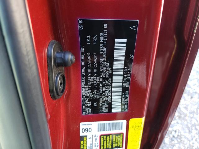 Photo 9 VIN: 5TDZK3DC0GS745328 - TOYOTA SIENNA 