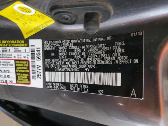 Photo 12 VIN: 5TDZK3DC1DS337092 - TOYOTA SIENNA 