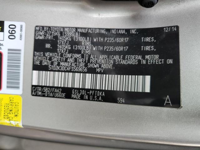 Photo 13 VIN: 5TDZK3DC4FS569656 - TOYOTA SIENNA 