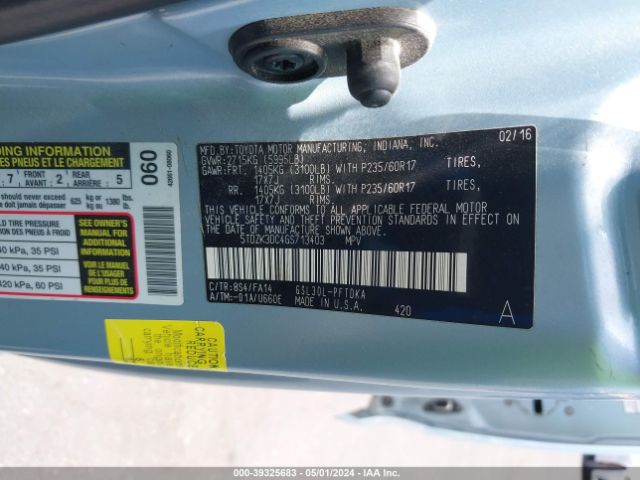 Photo 8 VIN: 5TDZK3DC4GS713403 - TOYOTA SIENNA 