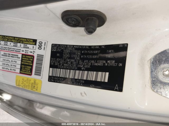 Photo 8 VIN: 5TDZK3DC4GS759734 - TOYOTA SIENNA 