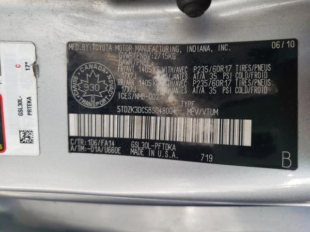 Photo 9 VIN: 5TDZK3DC5BS048004 - TOYOTA SIENNA 