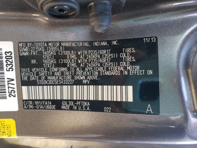 Photo 9 VIN: 5TDZK3DC5ES433227 - TOYOTA SIENNA 