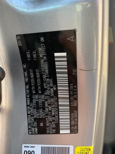 Photo 9 VIN: 5TDZK3DC5FS597157 - TOYOTA SIENNA 