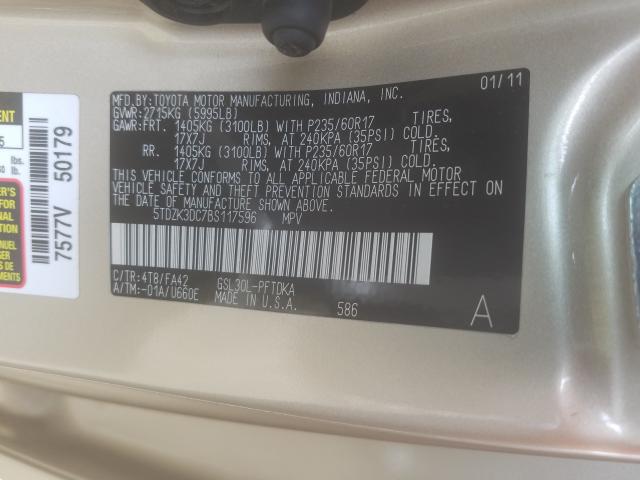 Photo 9 VIN: 5TDZK3DC7BS117596 - TOYOTA SIENNA 