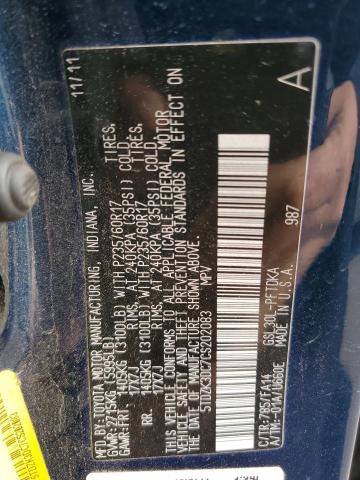 Photo 12 VIN: 5TDZK3DC7CS202083 - TOYOTA ALL MODELS 