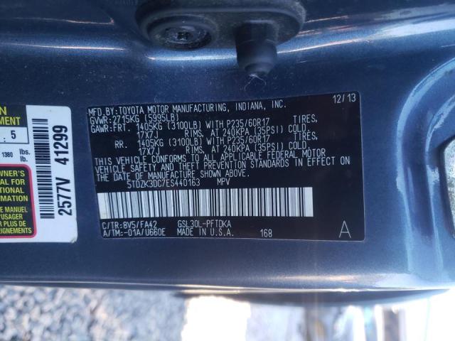 Photo 9 VIN: 5TDZK3DC7ES440163 - TOYOTA SIENNA 