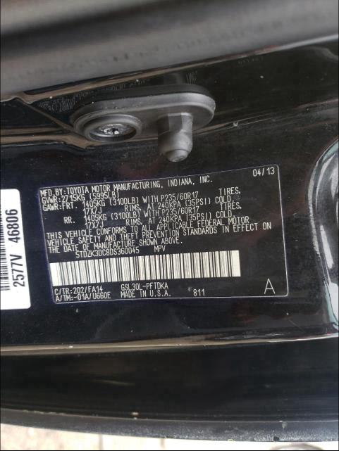 Photo 9 VIN: 5TDZK3DC8DS360045 - TOYOTA SIENNA 