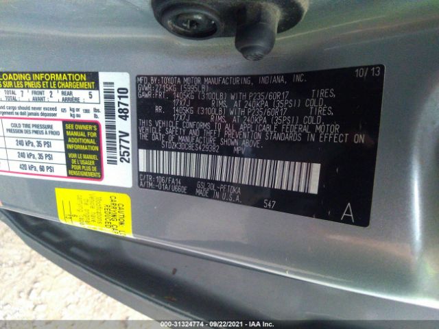 Photo 8 VIN: 5TDZK3DC8ES429382 - TOYOTA SIENNA 