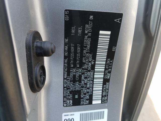 Photo 9 VIN: 5TDZK3DC8FS589862 - TOYOTA SIENNA 