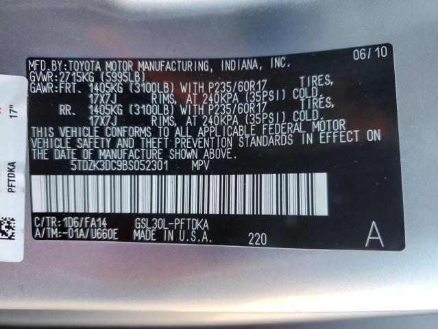 Photo 13 VIN: 5TDZK3DC9BS052301 - TOYOTA SIENNA 