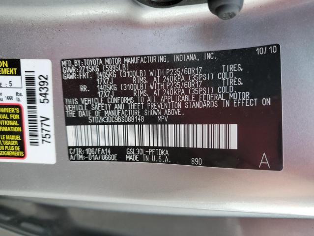 Photo 12 VIN: 5TDZK3DC9BS088148 - TOYOTA SIENNA 