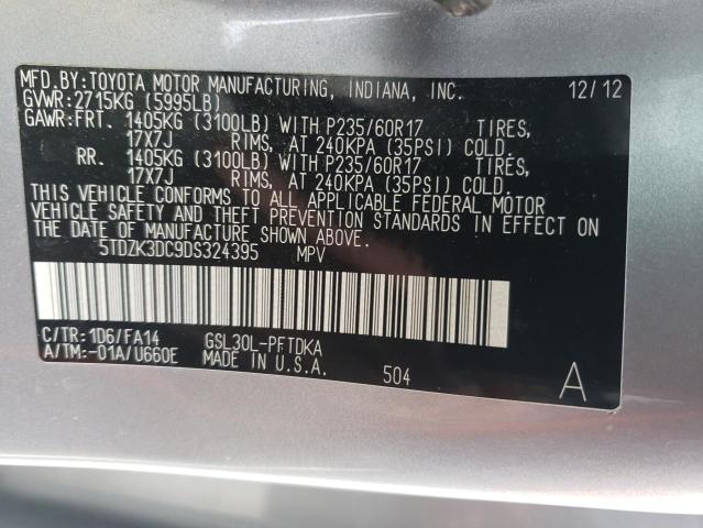 Photo 13 VIN: 5TDZK3DC9DS324395 - TOYOTA SIENNA 