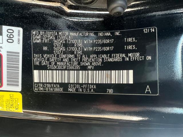 Photo 9 VIN: 5TDZK3DC9FS566395 - TOYOTA SIENNA 