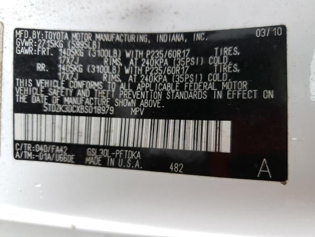 Photo 12 VIN: 5TDZK3DCXBS018979 - TOYOTA SIENNA 
