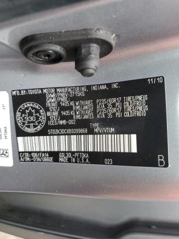 Photo 13 VIN: 5TDZK3DCXBS099868 - TOYOTA SIENNA 