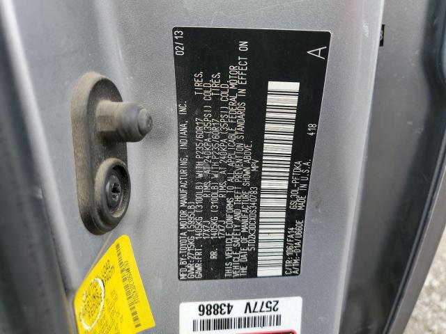 Photo 12 VIN: 5TDZK3DCXDS340783 - TOYOTA SIENNA 