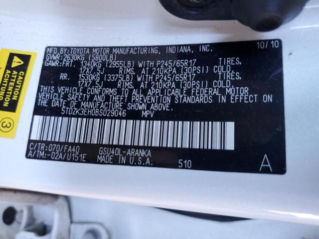 Photo 12 VIN: 5TDZK3EH0BS029046 - TOYOTA HIGHLANDER 